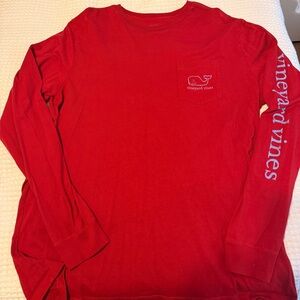 Vineyard Vines Men's Red Long Sleeve Tee